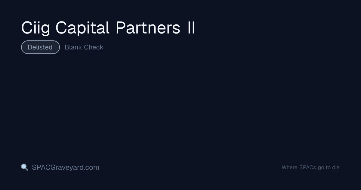 Ciig Capital Partners II — SPAC Profile | SPACGraveyard | SPACGraveyard