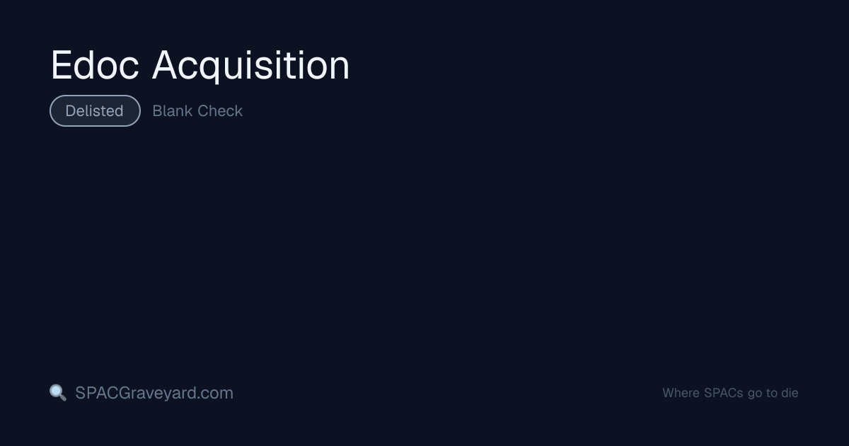Edoc Acquisition — SPAC Profile | SPACGraveyard | SPACGraveyard