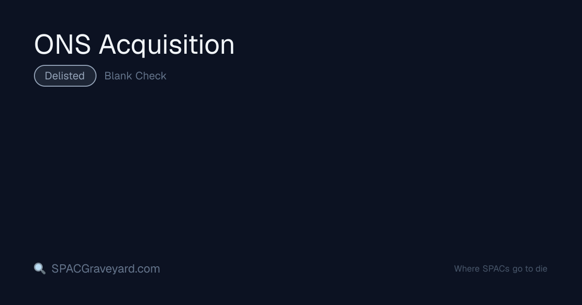 ONS Acquisition — SPAC Profile | SPACGraveyard | SPACGraveyard